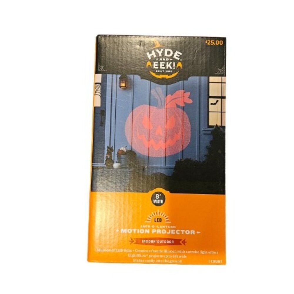 Hyde and EEK! Pumpkin LED Motion Projector Halloween Decor Jack-O-Lantern 8' NEW
